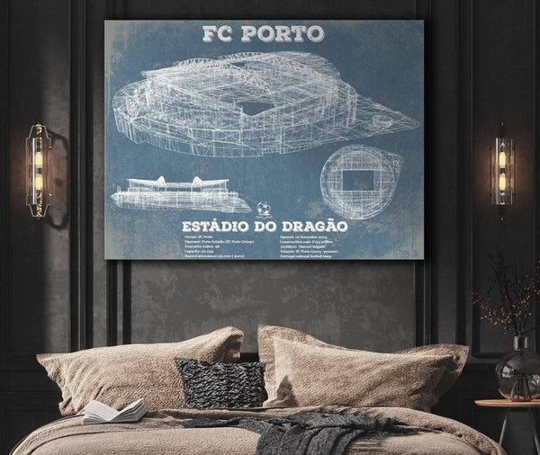 Cutler West F.C. Porto Estadio Do Dragao Stadium Blueprint Vintage Soccer Print