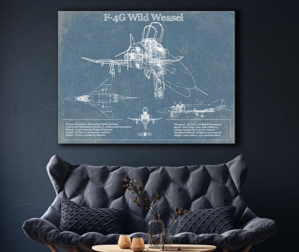 Cutler West F4-G Wild Weasel Patent Blueprint Original Military Wall Art