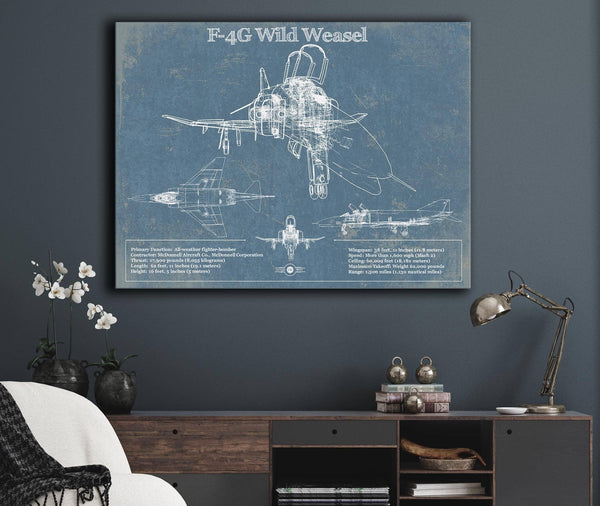 Cutler West F4-G Wild Weasel Patent Blueprint Original Military Wall Art