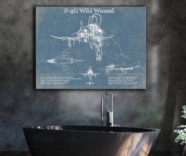 Cutler West F4-G Wild Weasel Patent Blueprint Original Military Wall Art