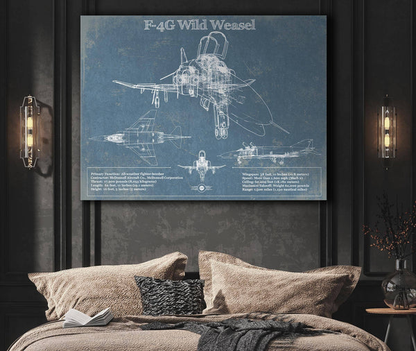 Cutler West F4-G Wild Weasel Patent Blueprint Original Military Wall Art