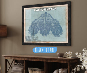 20" x 16" / Black Frame Cutler West Falcon Heavy Vintage Space Exploration Print