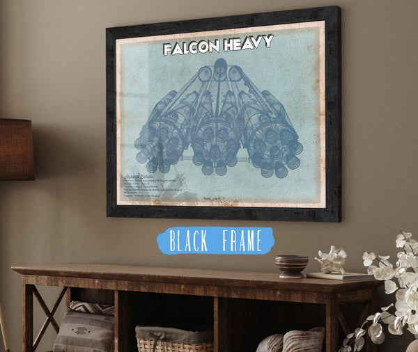 20" x 16" / Black Frame Cutler West Falcon Heavy Vintage Space Exploration Print