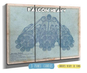 36" x 24" / 3 Panel Canvas Wrap Cutler West Falcon Heavy Vintage Space Exploration Print
