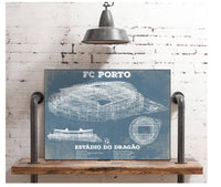 Cutler West Soccer Collection F.C. Porto Estadio Do Dragao Stadium Blueprint Vintage Soccer Print
