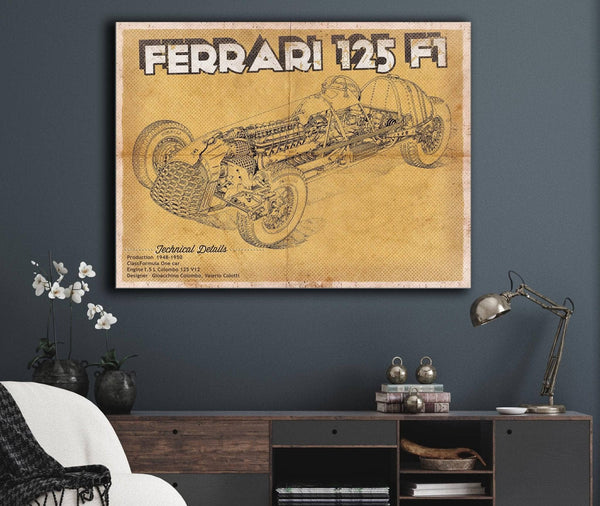 Cutler West Ferrari 125 F1 Formula One Race Car Print