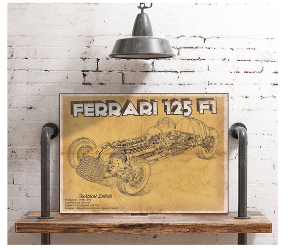 Cutler West Ferrari 125 F1 Formula One Race Car Print