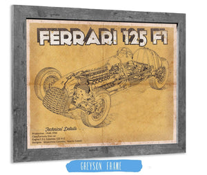 14" x 11" / Greyson Frame Cutler West Ferrari 125 F1 Formula One Race Car Print