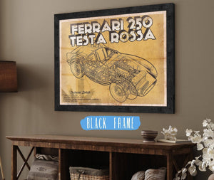 20" x 16" / Black Frame Cutler West Ferrari 250 Testa Rossa Racing Sports Car Print