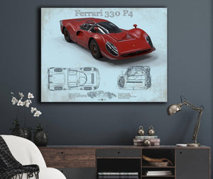 Cutler West Ferrari 330 P4 Vintage Sports Car Print