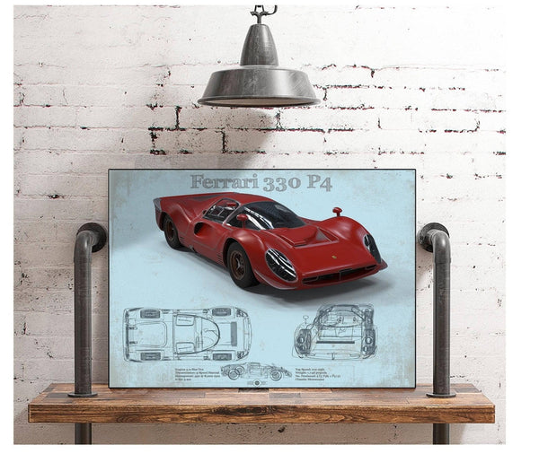 Cutler West Ferrari 330 P4 Vintage Sports Car Print