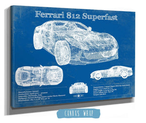 Cutler West Ferrari 812 Superfast Blueprint Vintage Auto Print