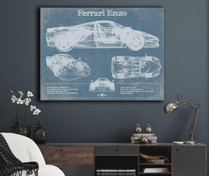 Cutler West Ferrari Enzo Blueprint Vintage Auto Print