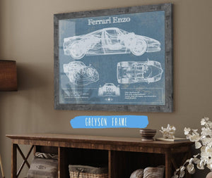 Cutler West Ferrari Enzo Blueprint Vintage Auto Print