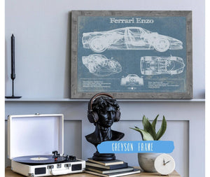 Cutler West Ferrari Enzo Blueprint Vintage Auto Print