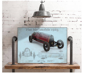 Cutler West Fiat Mephistopheles Blueprint Vintage Auto Print