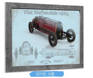 14" x 11" / Greyson Frame Cutler West Fiat Mephistopheles Blueprint Vintage Auto Print