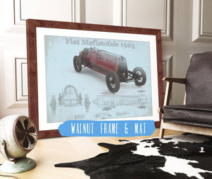 20" x 16" / Walnut Frame & Mat Cutler West Fiat Mephistopheles Blueprint Vintage Auto Print