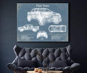 Cutler West Fiat Toro Vintage Blueprint Auto Print