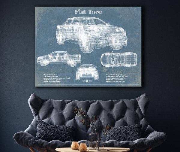 Cutler West Fiat Toro Vintage Blueprint Auto Print