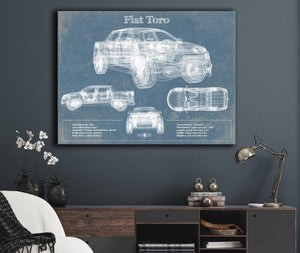 Cutler West Fiat Toro Vintage Blueprint Auto Print