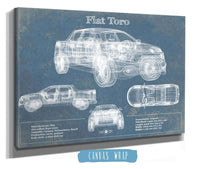 Cutler West Vehicle Collection Fiat Toro Vintage Blueprint Auto Print