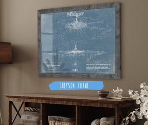 14" x 11" / Greyson Frame Cutler West Final Fantasy Midgar Blueprint