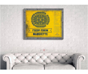Cutler West Fiserv Forum Marquette Golden Eagles Team Colors NCAA Vintage Art Print