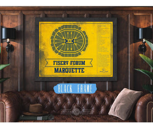 Cutler West Fiserv Forum Marquette Golden Eagles Team Colors NCAA Vintage Art Print