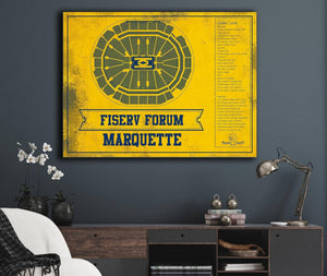 Cutler West Fiserv Forum Marquette Golden Eagles Team Colors NCAA Vintage Art Print
