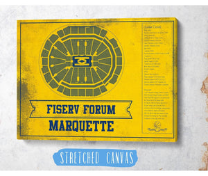 Cutler West Fiserv Forum Marquette Golden Eagles Team Colors NCAA Vintage Art Print