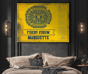 Cutler West Fiserv Forum Marquette Golden Eagles Team Colors NCAA Vintage Art Print