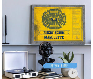 Cutler West Fiserv Forum Marquette Golden Eagles Team Colors NCAA Vintage Art Print