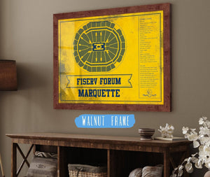 Cutler West Fiserv Forum Marquette Golden Eagles Team Colors NCAA Vintage Art Print