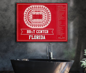Cutler West Florida Panthers BB&T Center Seating Chart - Vintage Hockey Team Color Print