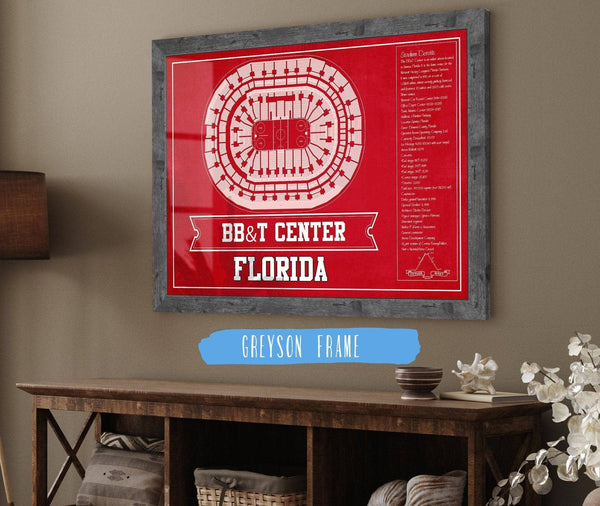 Cutler West Florida Panthers BB&T Center Seating Chart - Vintage Hockey Team Color Print