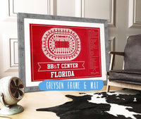 Cutler West 14" x 11" / Greyson Frame & Mat Florida Panthers BB&T Center Seating Chart - Vintage Hockey Team Color Print 659981334-TEAM