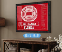 Cutler West 14" x 11" / Black Frame Florida Panthers BB&T Center Seating Chart - Vintage Hockey Team Color Print 659981334-TEAM
