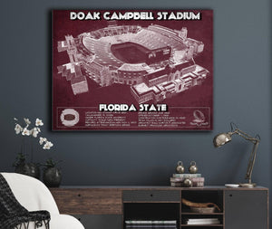 Cutler West Florida State Seminoles - Doak Campbell Stadium Vintage FSU College Football Art Print