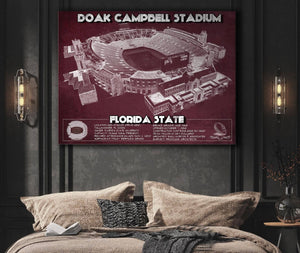 Cutler West Florida State Seminoles - Doak Campbell Stadium Vintage FSU College Football Art Print