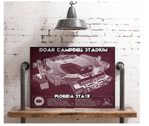 Cutler West Florida State Seminoles - Doak Campbell Stadium Vintage FSU College Football Art Print