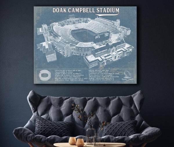 Cutler West Florida State Seminoles Doak Campbell Stadium Vintage FSU College Football Team Color Art Print