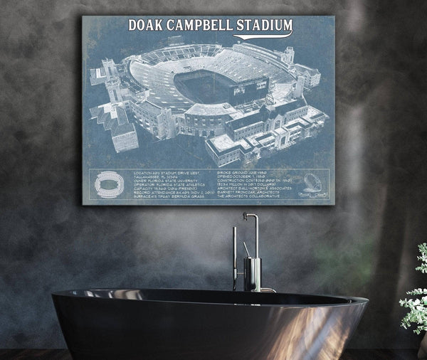 Cutler West Florida State Seminoles Doak Campbell Stadium Vintage FSU College Football Team Color Art Print