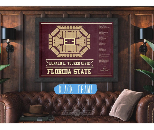 Cutler West Florida State Seminoles (Men) (Women) (NCAA) Team Colors Donald L. Tucker Civic Center Vintage College Basketball Blueprint