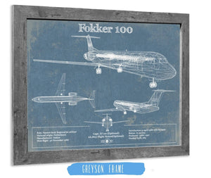 14" x 11" / Greyson Frame Cutler West Fokker 100 Jet Wall Art