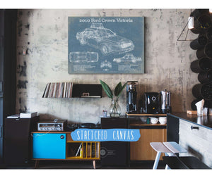 Cutler West Ford Crown Victoria New York Taxi Blueprint Vintage Auto Print