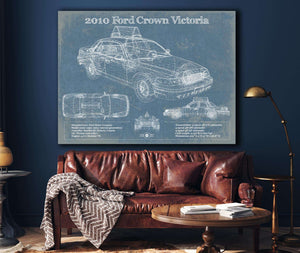 Cutler West Ford Crown Victoria New York Taxi Blueprint Vintage Auto Print