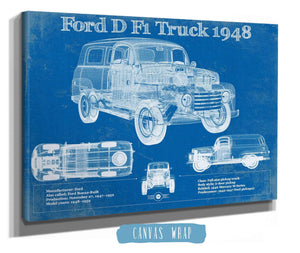 Cutler West Ford D F1 1948 Truck Vintage Blueprint Auto Print
