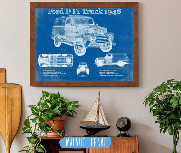 Cutler West Ford D F1 1948 Truck Vintage Blueprint Auto Print