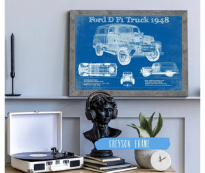 Cutler West Ford D F1 1948 Truck Vintage Blueprint Auto Print